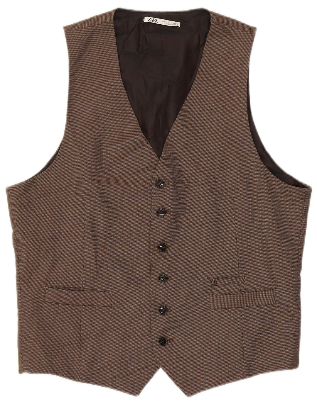 Zara Hombre Chaleco Grande Gris Poliéster