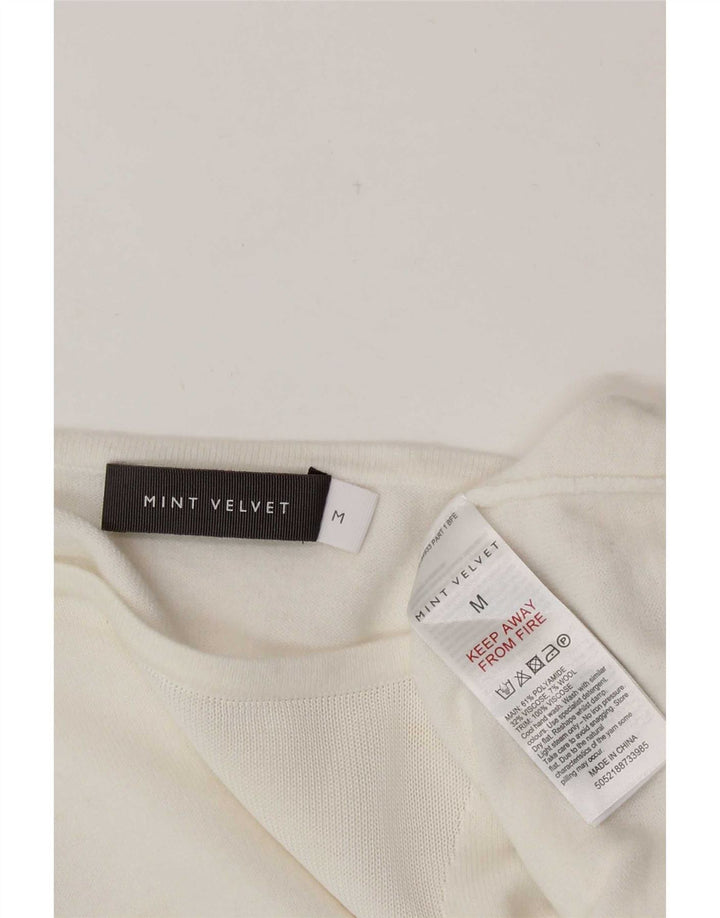 MINT VELVET Blusa holgada para mujer UK 40 Medio Blanco Poliamida