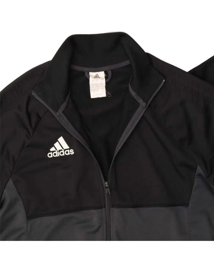 ADIDAS Hombre Chándal Top Chaqueta Mediano Negro Colorblock Poliéster