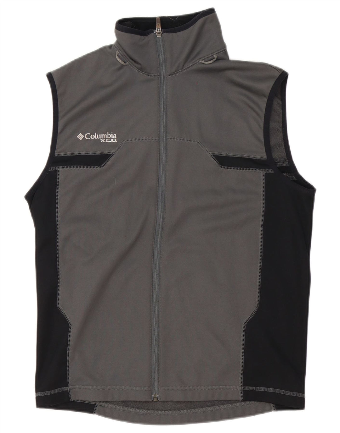 Columbia Chaqueta de chándal sin mangas para hombre con diseño color block en gris medio