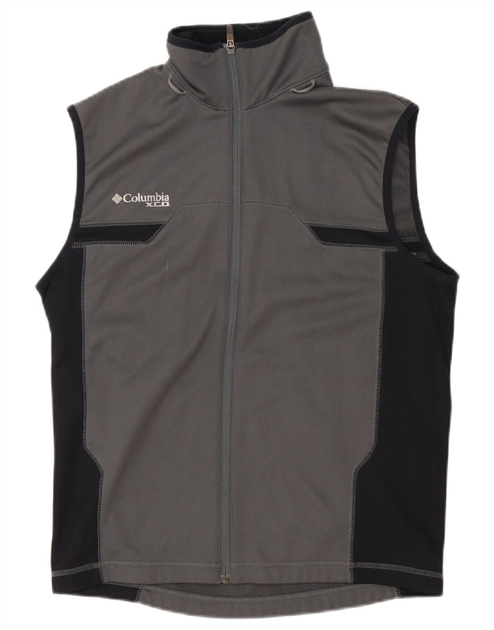 Columbia Chaqueta de chándal sin mangas para hombre con diseño color block en gris medio