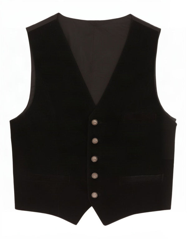 C&A Chaleco de ante para hombre XL Cuero negro