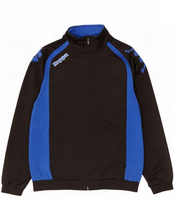 Kappa Mens Graphic Chándal Top Chaqueta Grande Negro Colorblock Poliéster