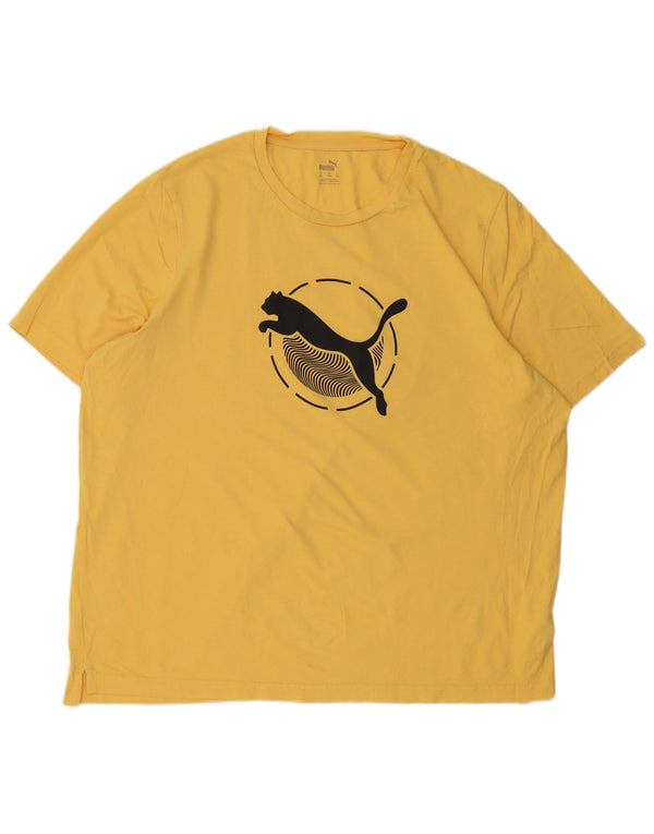 Puma Camiseta gráfica para hombre Top 2XL Algodón amarillo