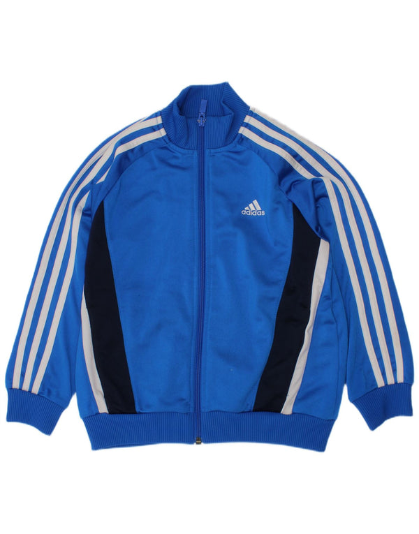 Adidas - Chaqueta de chándal para niño, 7-8 años, color azul, poliéster