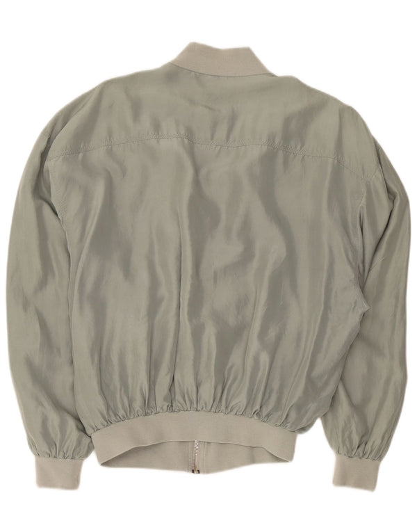 Chaqueta bomber para hombre Manhattan UK 38 Seda gris medio