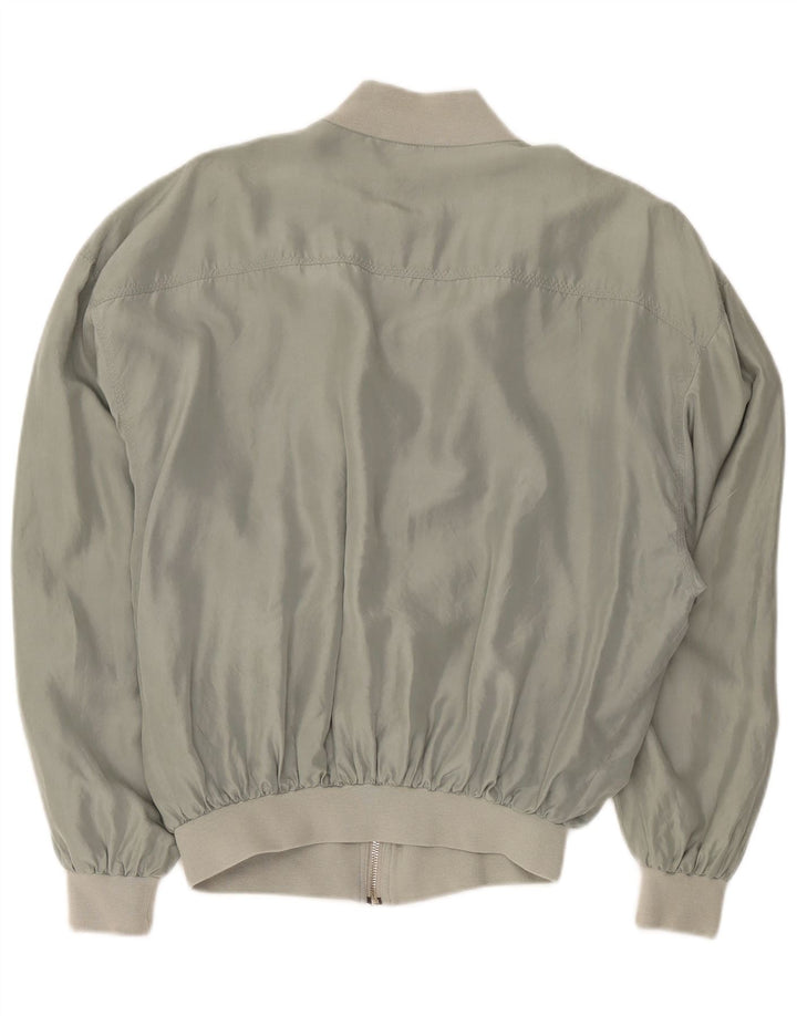 Chaqueta bomber para hombre Manhattan UK 38 Seda gris medio