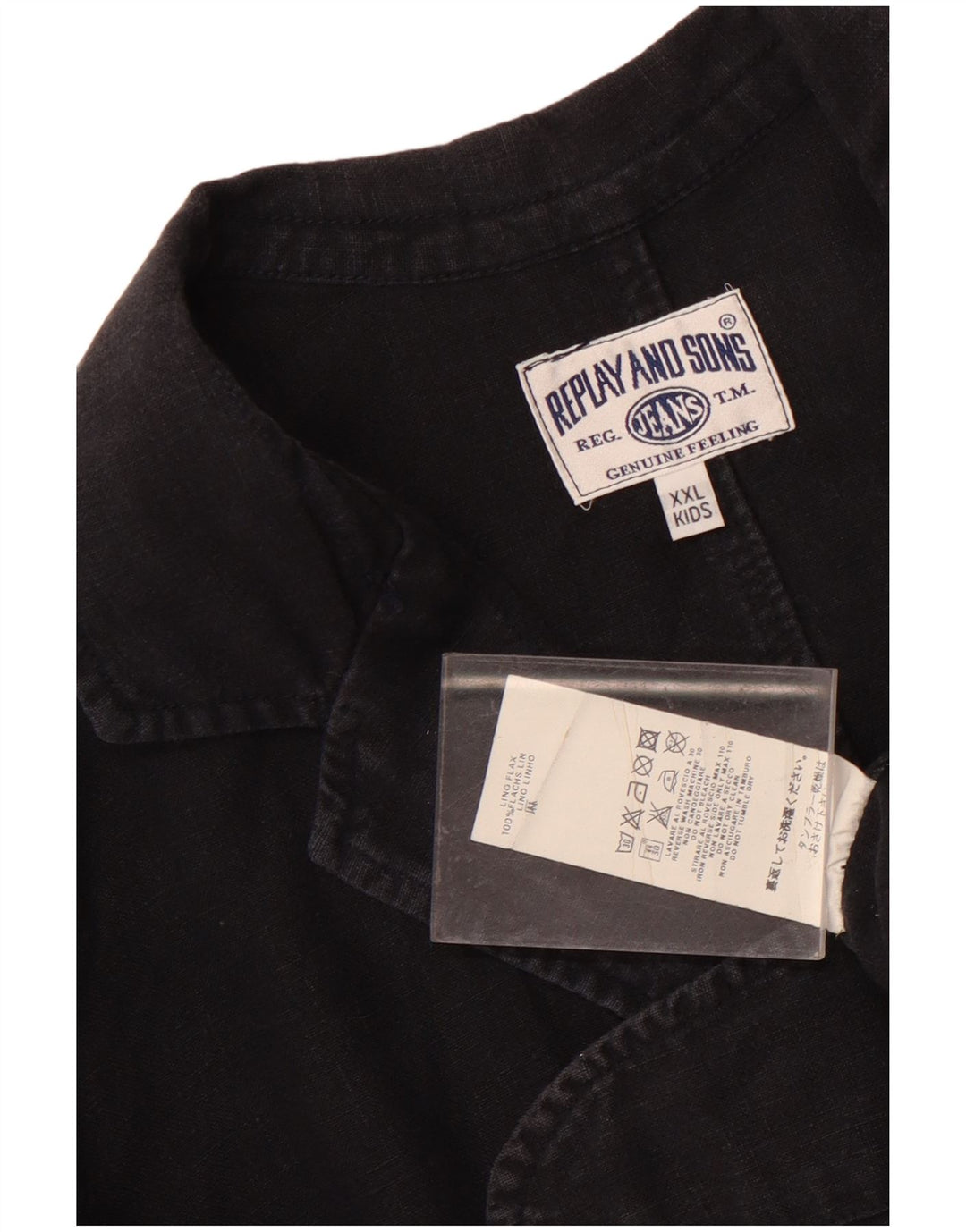 Replay and Sons Chaqueta tipo blazer de 3 botones para niño 15-16 años 2XL Lino negro