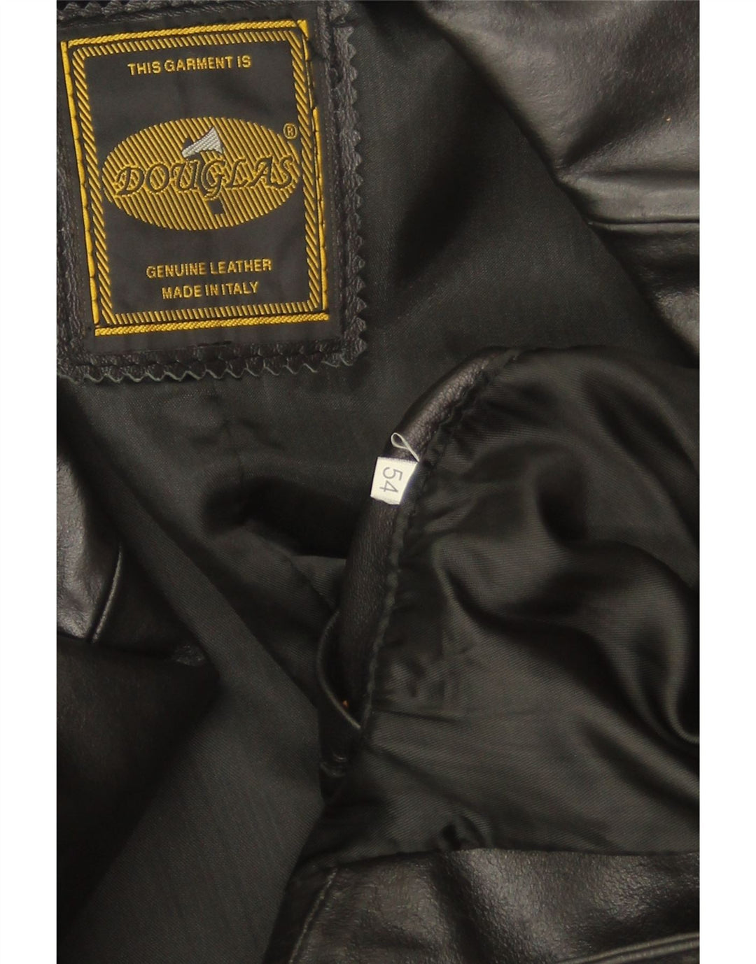 Abrigo de cuero para hombre Douglas UK 38 Cuero negro mediano