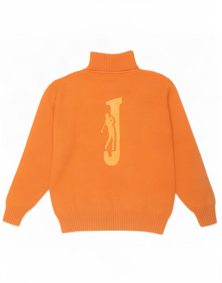 Jeckerson Hombre Jersey Gráfico Con Cremallera En El Cuello Jersey De Lana Naranja Medio