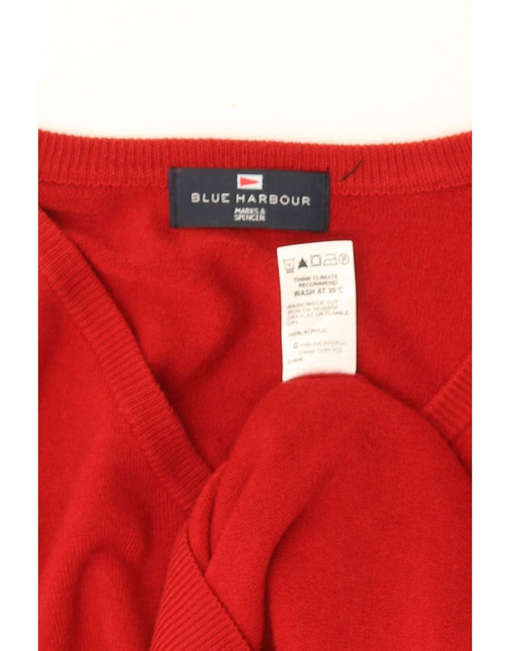 MARKS & SPENCER Suéter con Cuello en V Blue Harbor para Hombre Acrílico Rojo Pequeño