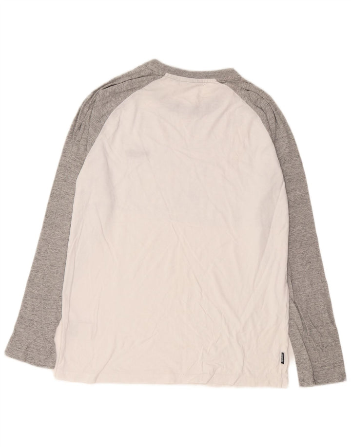 Superdry Hombre Top De Manga Larga De Algodón Color Block Blanco Grande