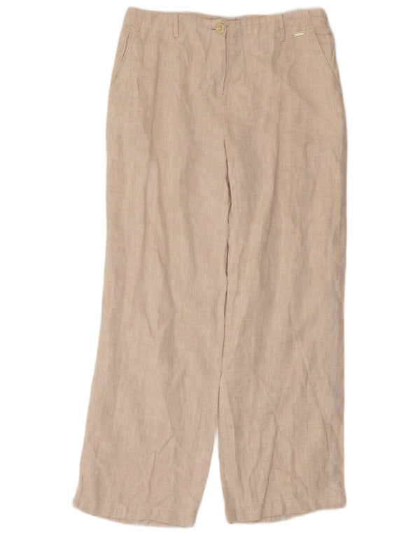 Marks & Spencer Pantalones chinos de cintura alta para mujer UK 12 Medium W30 L28 Beige