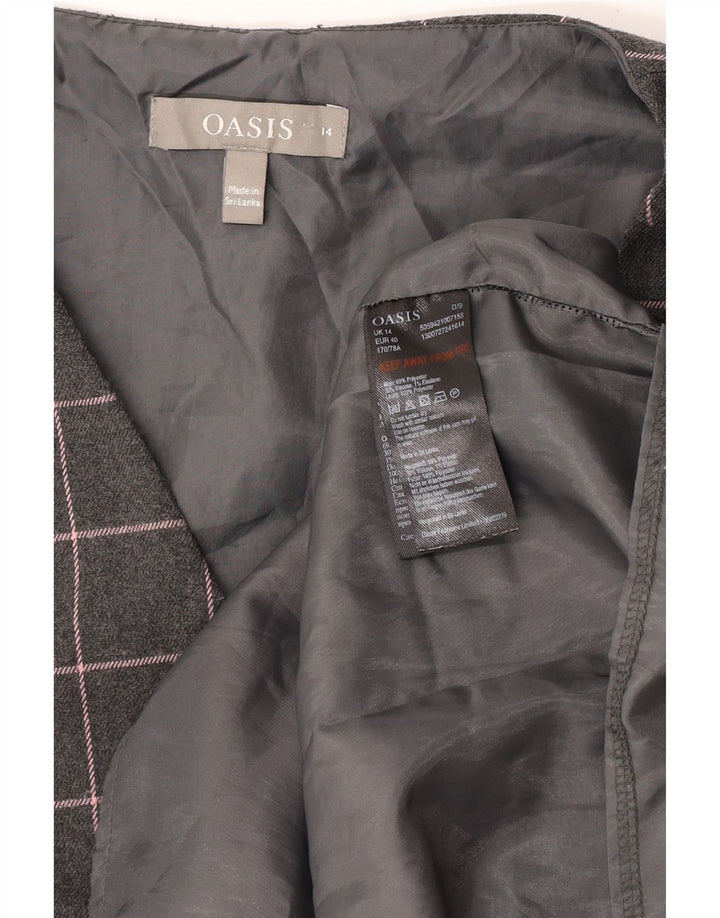 Oasis Vestido tubo sin mangas para mujer UK 44 Poliéster a cuadros gris medio