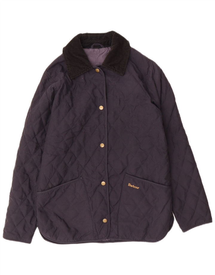BARBOUR Chaqueta acolchada para mujer UK 8 Small Poliéster azul marino