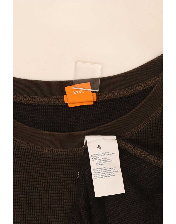 Hugo Boss Hombre Top Manga Larga 3XL Algodón Marrón