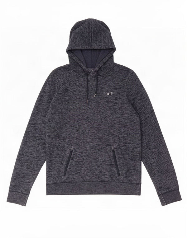 Hollister Hombre Sudadera Con Capucha Jumper Algodón Moteado Azul Marino Mediano