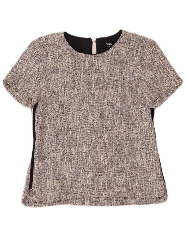 Oasis Blusa para Mujer Top UK 10 Small Gris Algodón