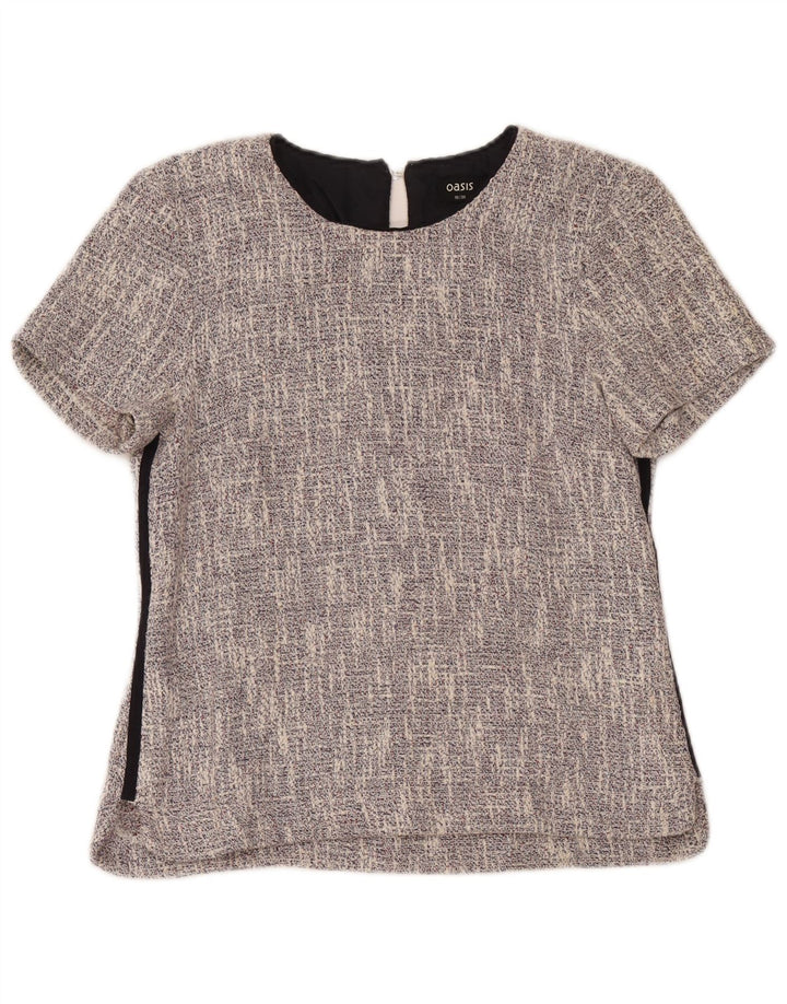 Oasis Blusa para Mujer Top UK 10 Small Gris Algodón