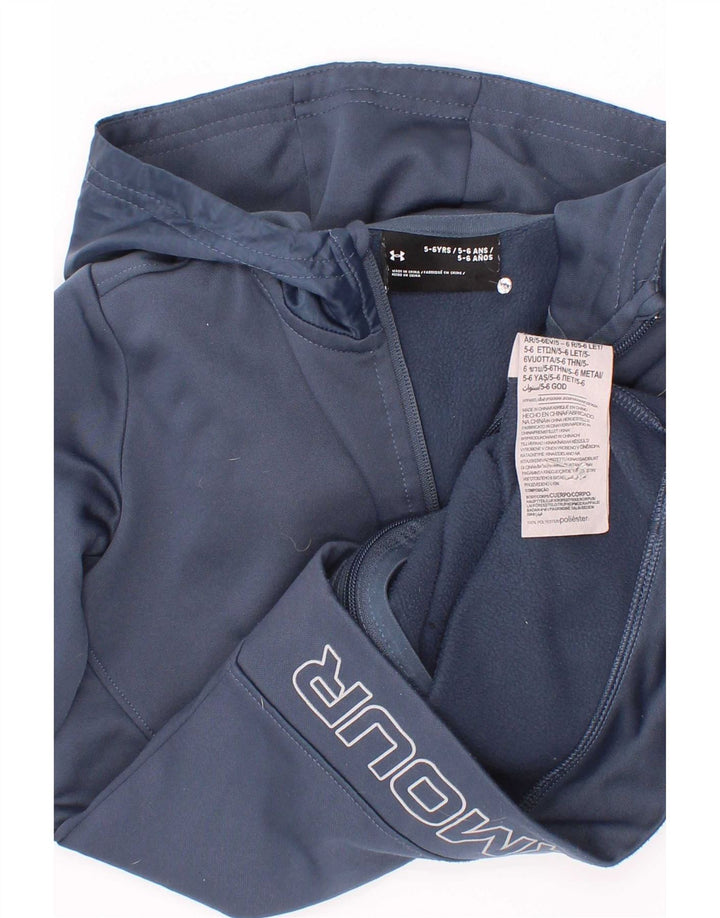 Under Armour Sudadera con capucha y cremallera para niño 5-6 años Azul marino Poliéster