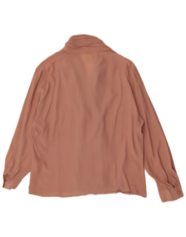 Vintage Womens Long Sleeve Shirt Blouse IT 52 2XL Pink Acetate
