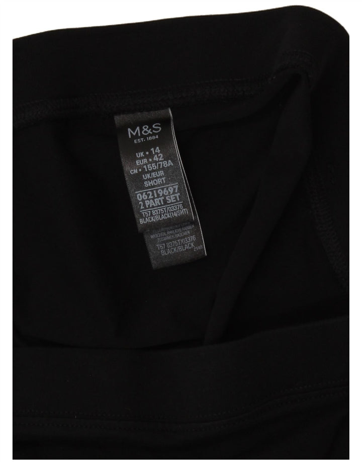 Marks & Spencer Leggings cortos para mujer UK 44 Grande Algodón negro