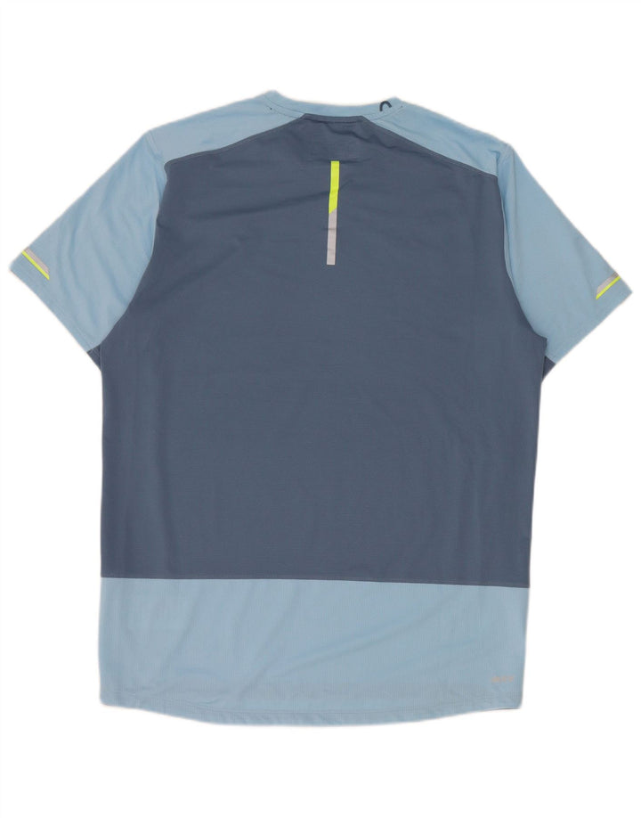 New Balance Hombre Camiseta Top Azul Medio Colorblock Poliéster
