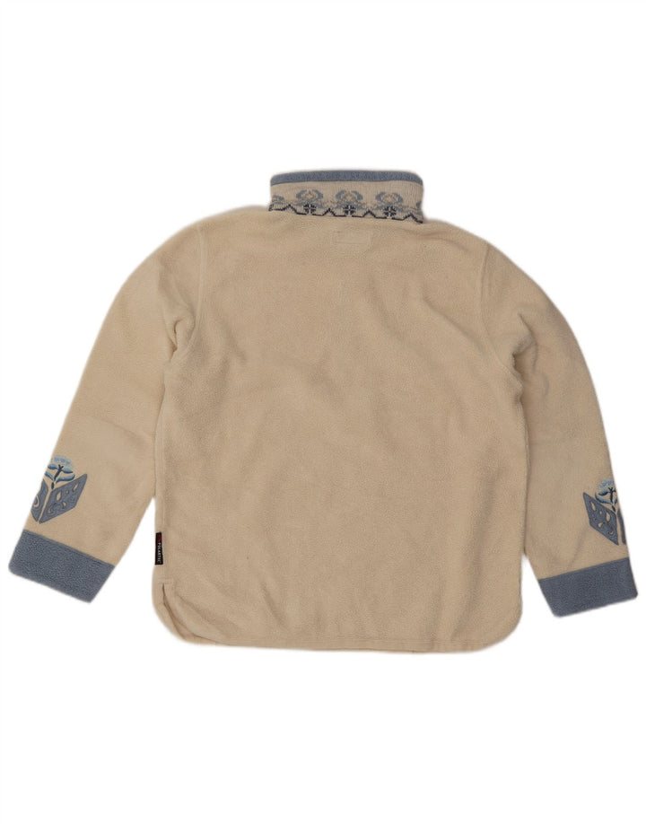 POLARTEC Jersey polar con cuello y cremallera para mujer UK 46 Poliéster blanco grande