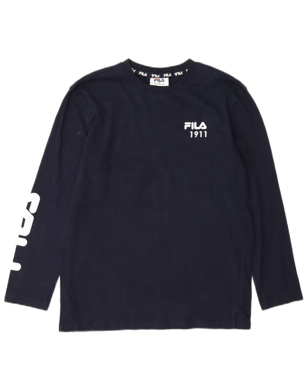 Fila Boys Graphic Top Manga Larga 13-14 Años Azul Marino Algodón