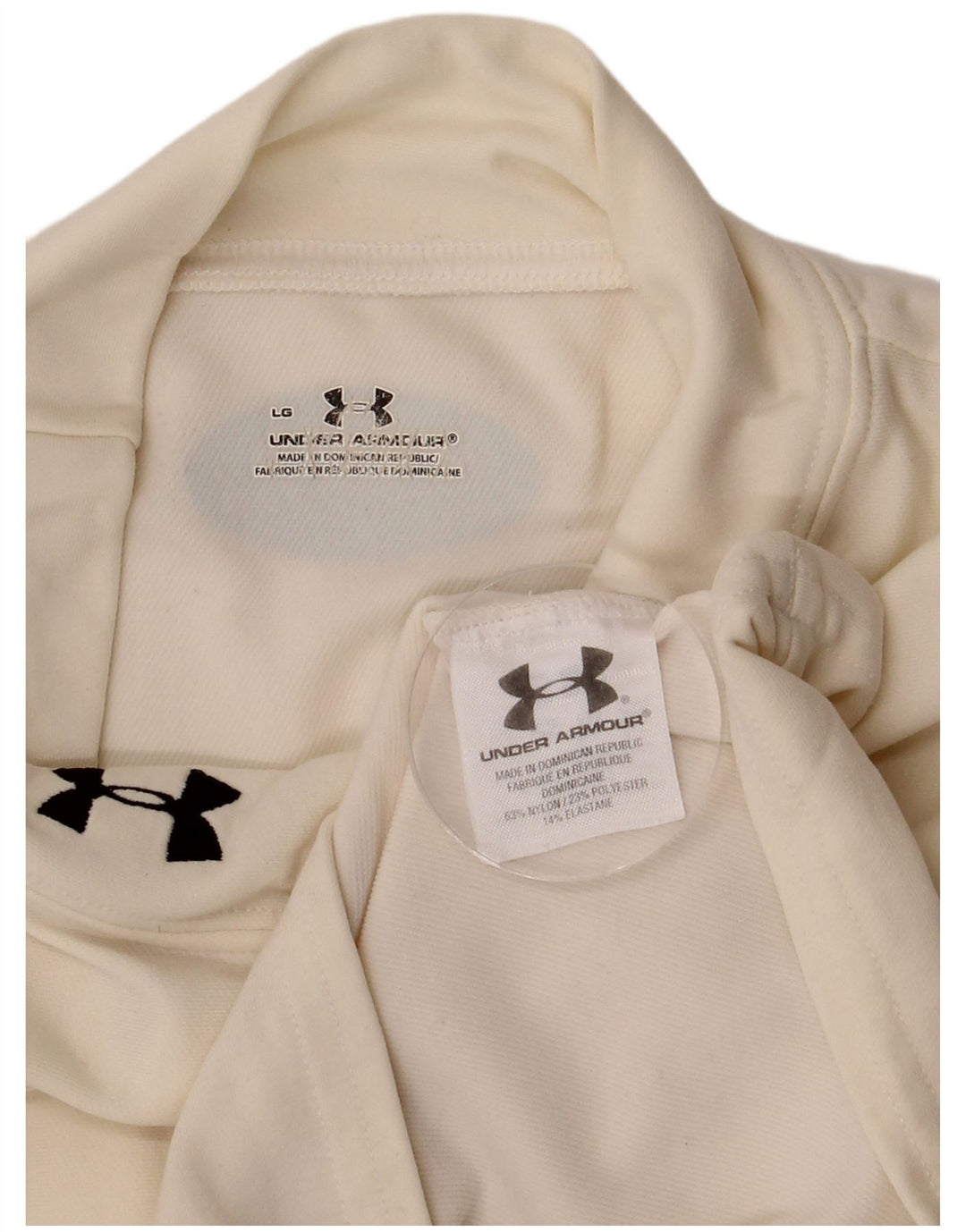 Under Armour Camiseta de manga larga para hombre de nailon blanco roto grande