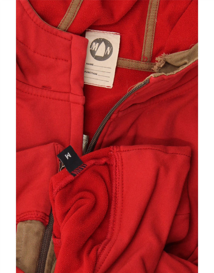 Murphy & Nye Suéter con capucha y cremallera corta para mujer UK 14 Medium Red