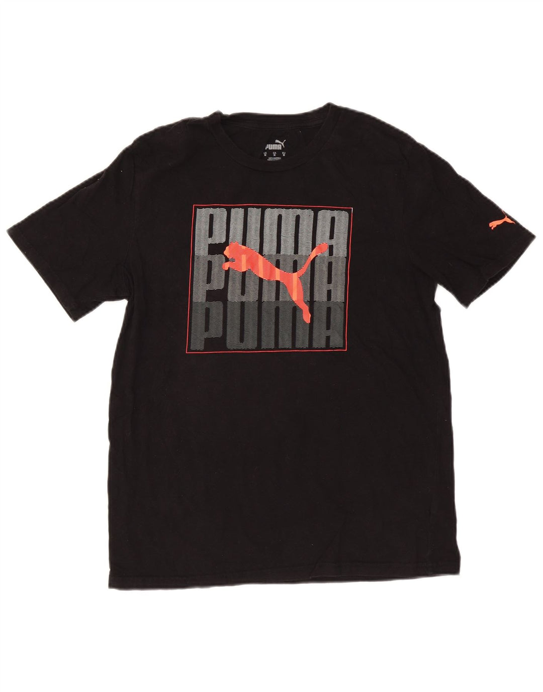 PUMA Camiseta gráfica para hombre Top mediano de algodón negro