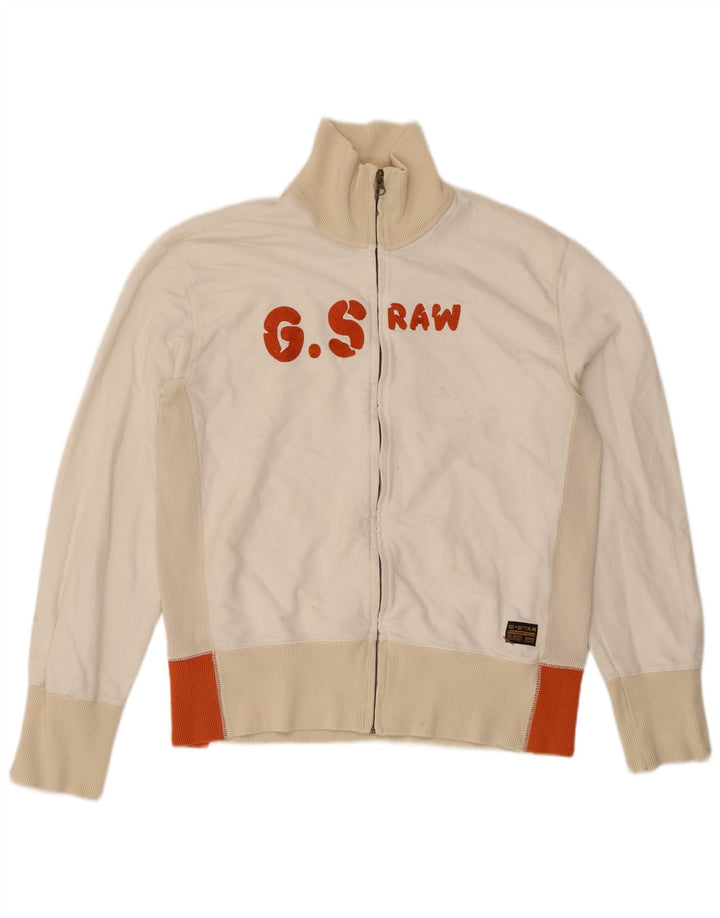 G-Star Hombre Chaqueta De Chándal Con Gráfico Grande De Algodón Blanco Color Block