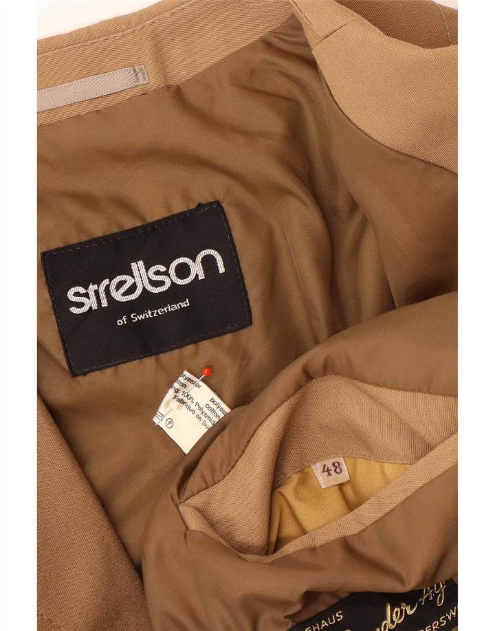 Strellson Abrigo para hombre IT 48 Poliéster marrón medio
