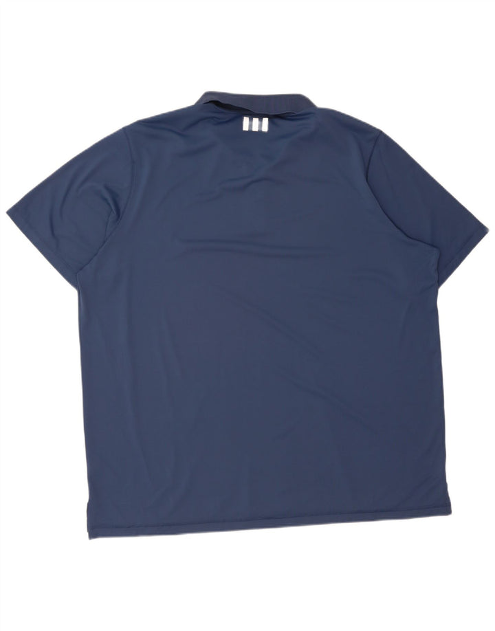 ADIDAS Mens Polo Shirt 2XL Navy Blue Polyester