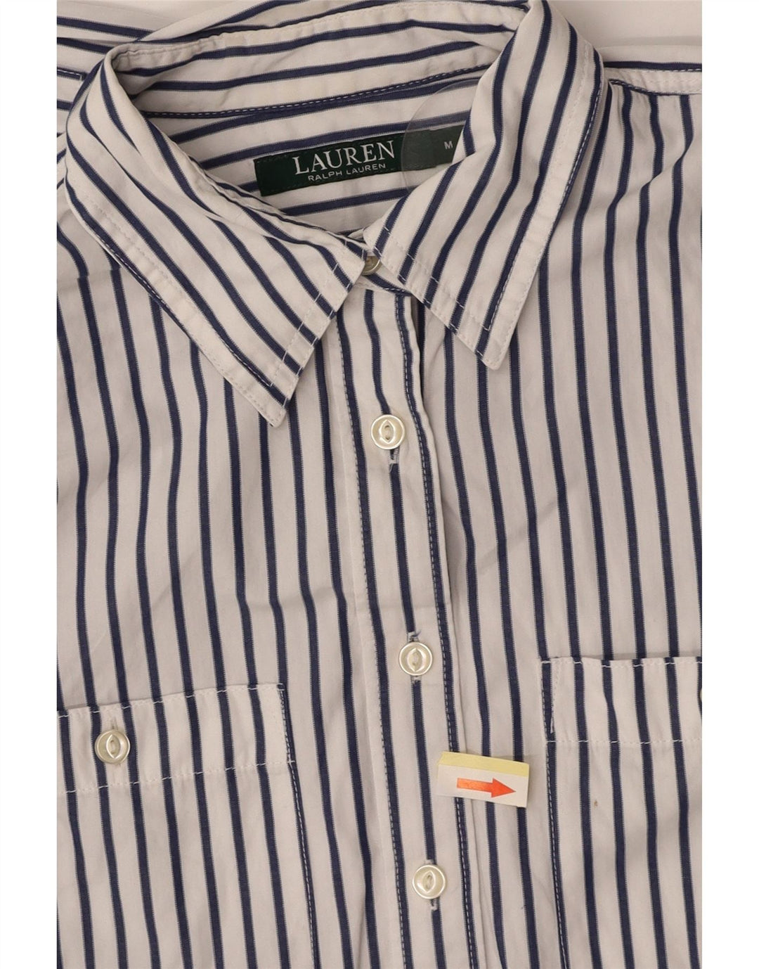 RALPH LAUREN Camisa para mujer Reino Unido 14 Algodón a rayas blancas medianas