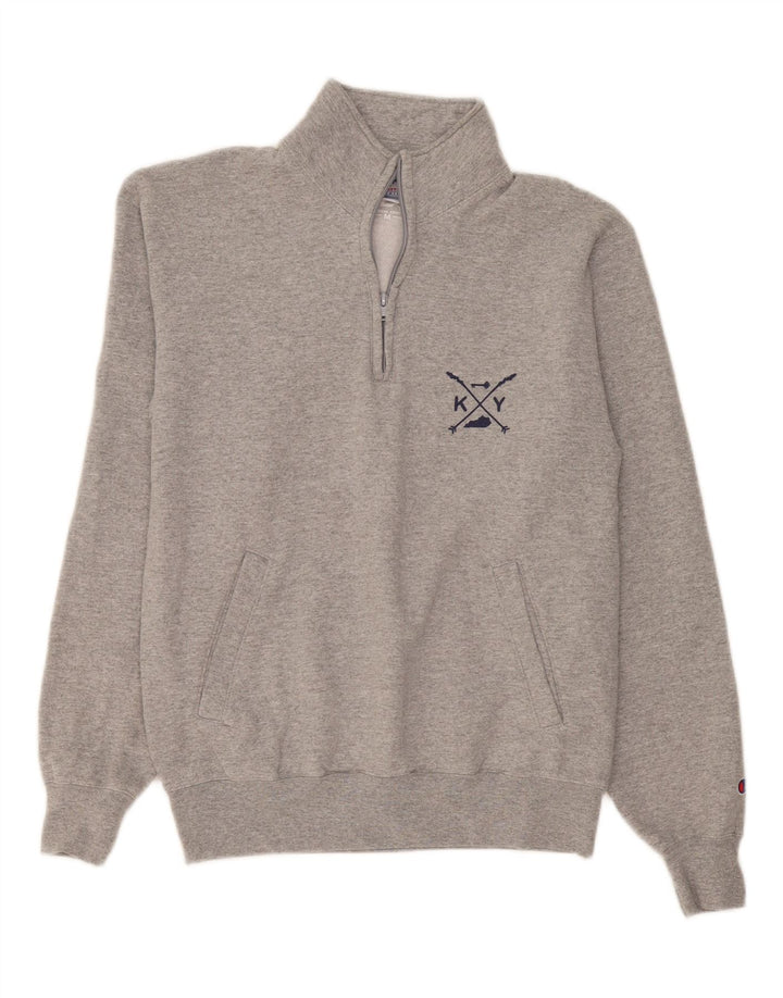 Champion Sudadera Con Cuello Y Cremallera Jumper De Algodón Gris Medio