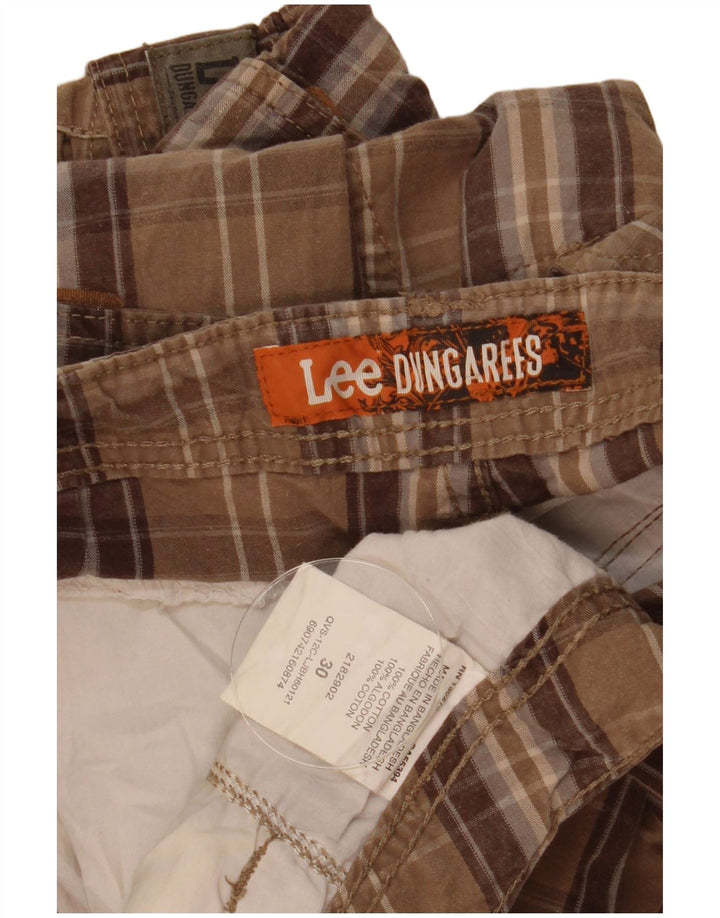 Shorts Cargo Lee Hombre W30 Algodón A Cuadros Marrón Medio