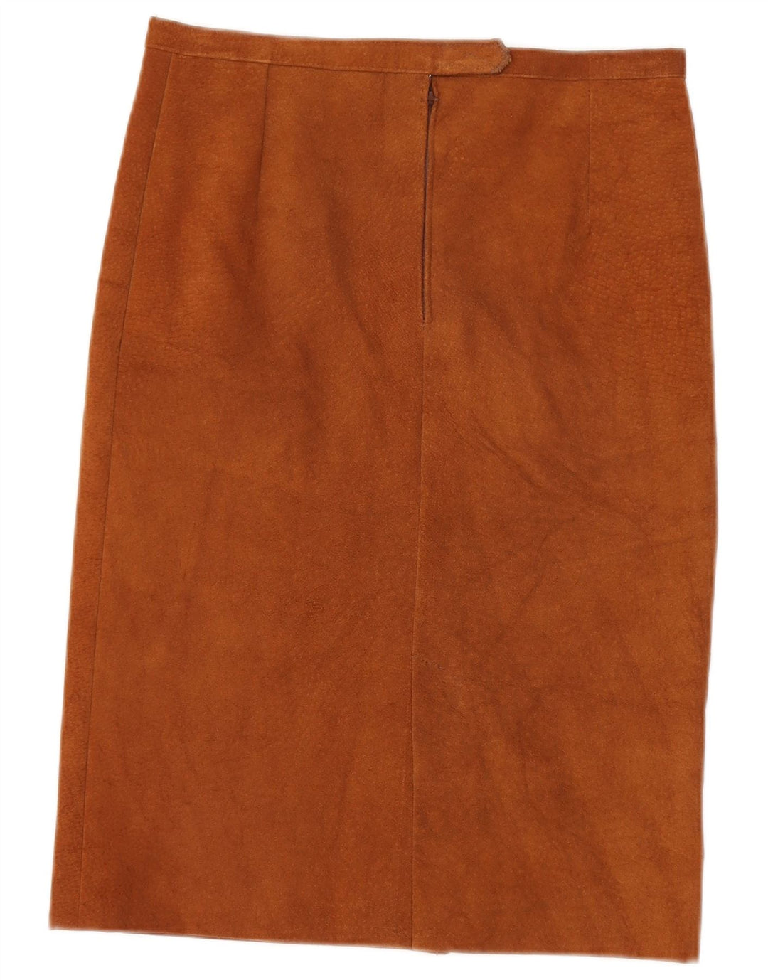 Falda recta vintage de ante para mujer W30 Marrón medio