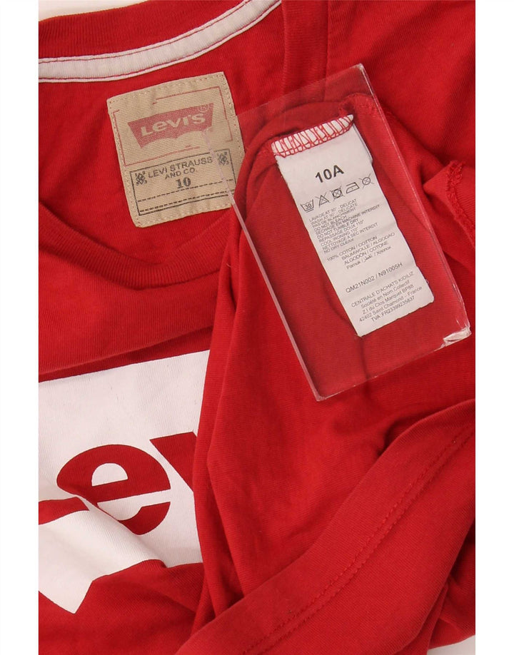 Levi's Boys Graphic Top Manga Larga 9-10 Años Rojo Algodón