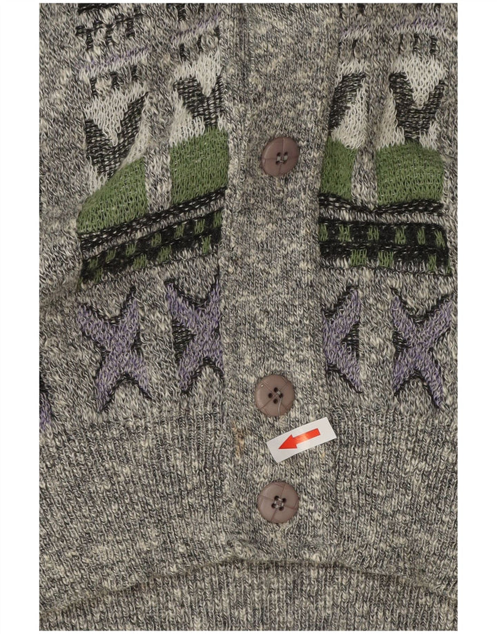 VINTAGE Suéter cárdigan para hombre 2XL Geométrico multicolor