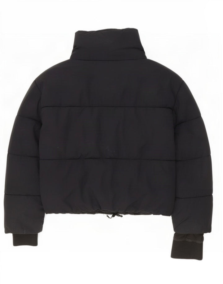 Zara Mujer Chaqueta Acolchada Extragrande UK 10 Small Poliéster Negro