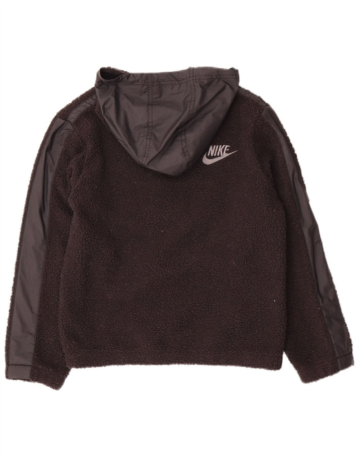Nike Jersey de forro polar con cuello y cremallera para niños 10-11 años Mediano Negro Poliéster