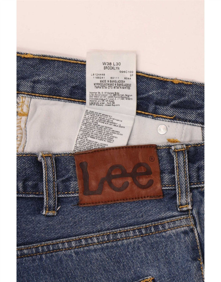 Lee Vaqueros Rectos Brooklyn Para Hombre W38 L30 Algodón Azul