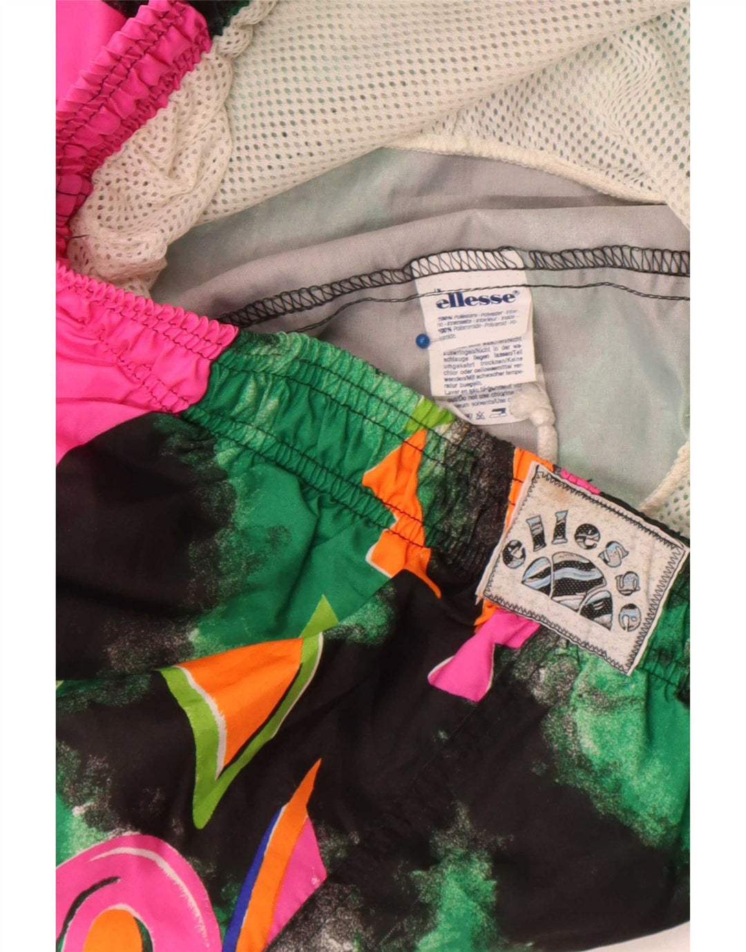 Ellesse Hombre Shorts deportivos con estampado de poliéster color block verde medio