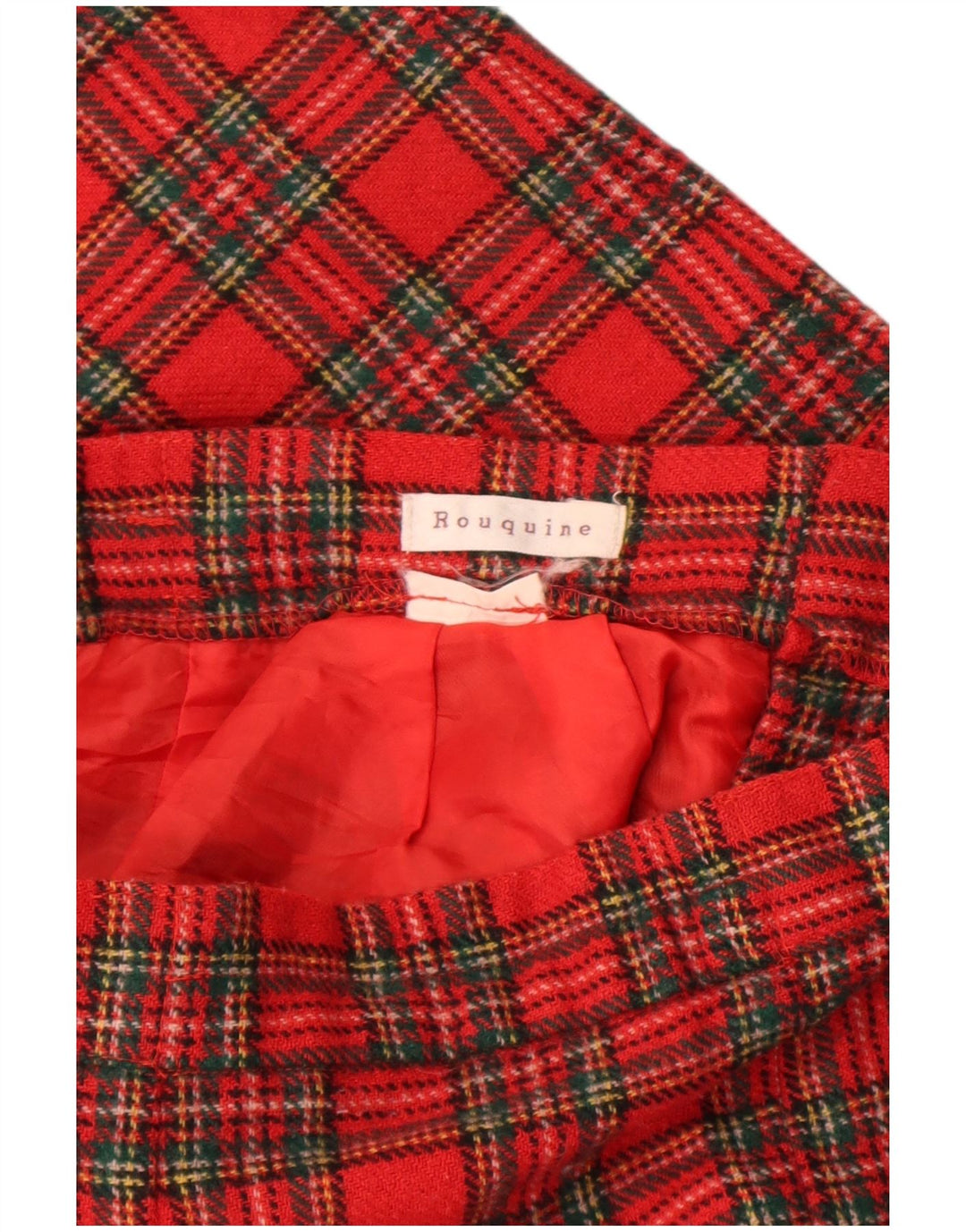 VINTAGE Pantalones chinos pegados para mujer W25 L26 Cuadros rojos