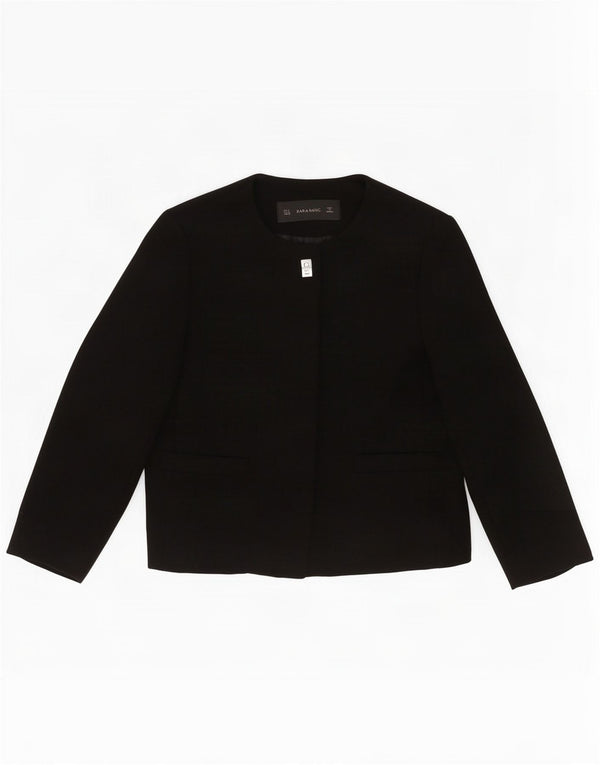 Zara Womens 1 Button Blazer Jacket UK 12 Medium Black