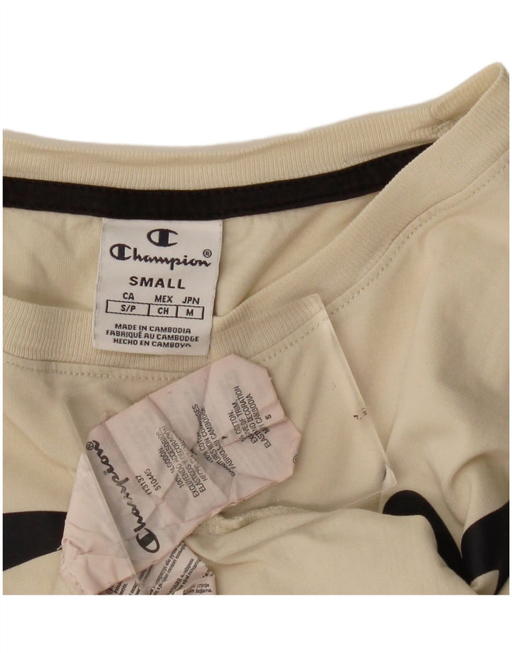 CHAMPION Camiseta corta con gráfico extragrande para mujer UK 10 Small Beige
