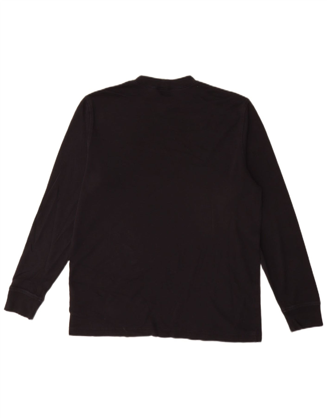 Lands End Hombre Top Manga Larga Algodón Negro Mediano