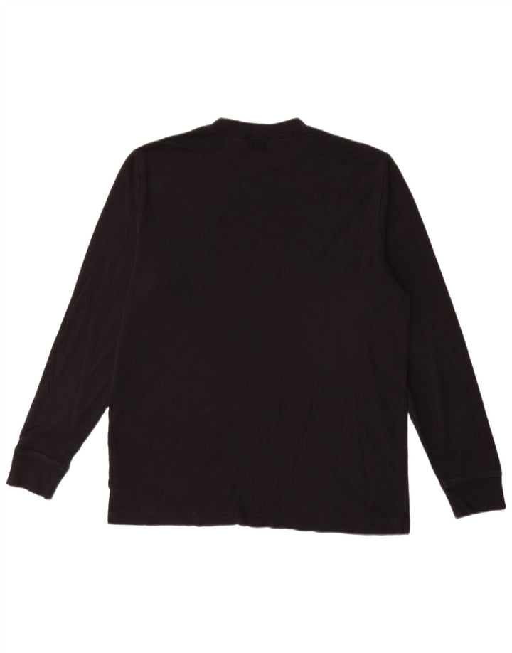 Lands End Hombre Top Manga Larga Algodón Negro Mediano